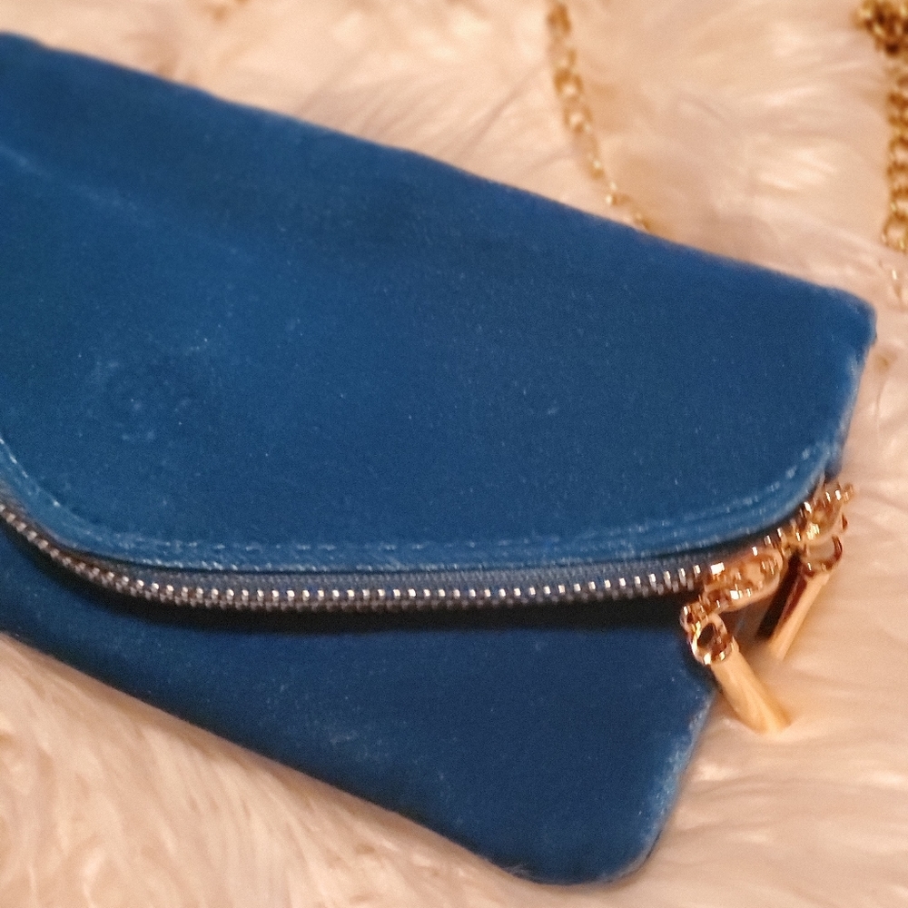 Beautiful blue evening clutch